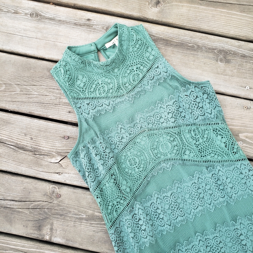 miami | Green Lace Dress